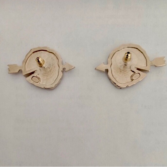 🔥🔥Chanel Extremely Rare “❤️‍🔥CC Young Love❤️‍🔥” Gold Plated Stud Earrings - Picture 6 of 8